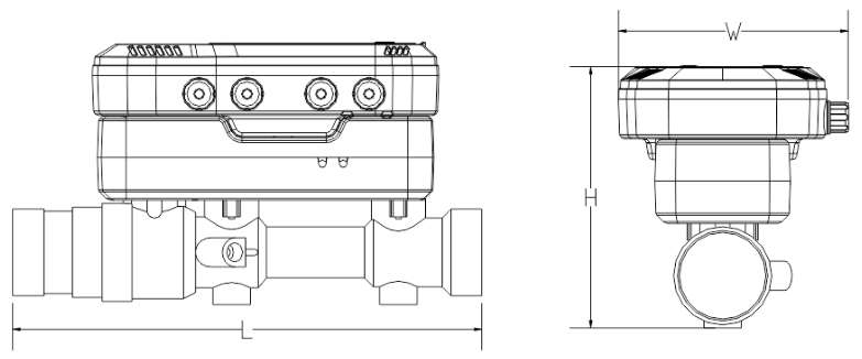 Ультразвуковой теплосчетчик с дистанционным управлением (латунный, резьбовой)