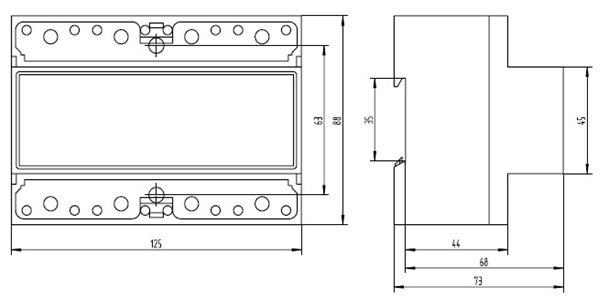 Многофункциональный трехфазный электросчетчик на DIN рейке (7Р)